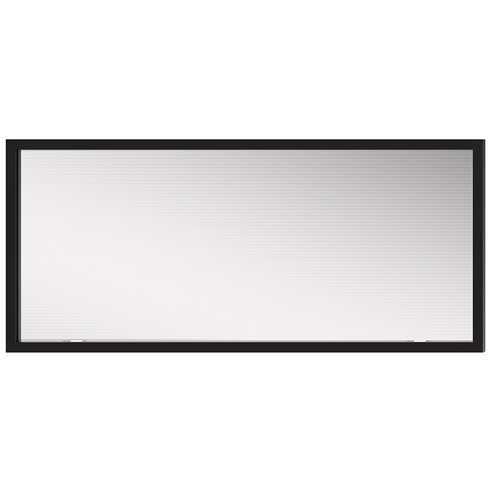 Front usa GOODHOME Winterana, Sticla cu striatii, aluminiu, 80 x 35.6 x 2 cm, negru