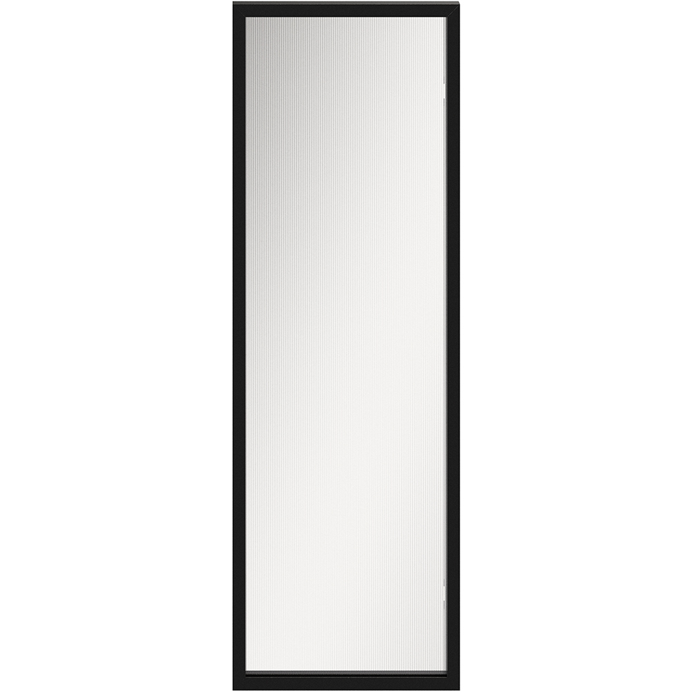 Front usa GOODHOME Winterana, Sticla cu striatii, aluminiu, 30 x 89.5 x 2 cm, negru