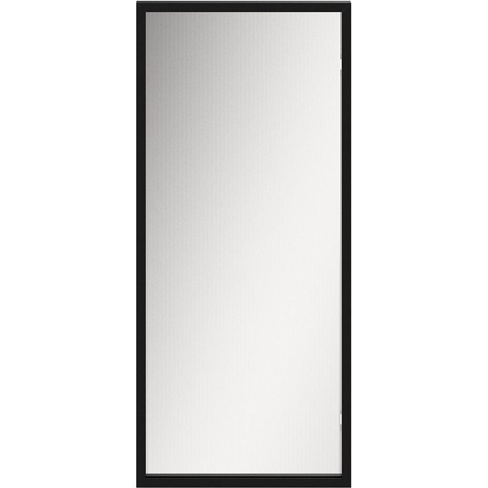 Front usa GOODHOME Winterana, Sticla cu striatii, aluminiu, 40 x 71.5 x 2 cm, negru