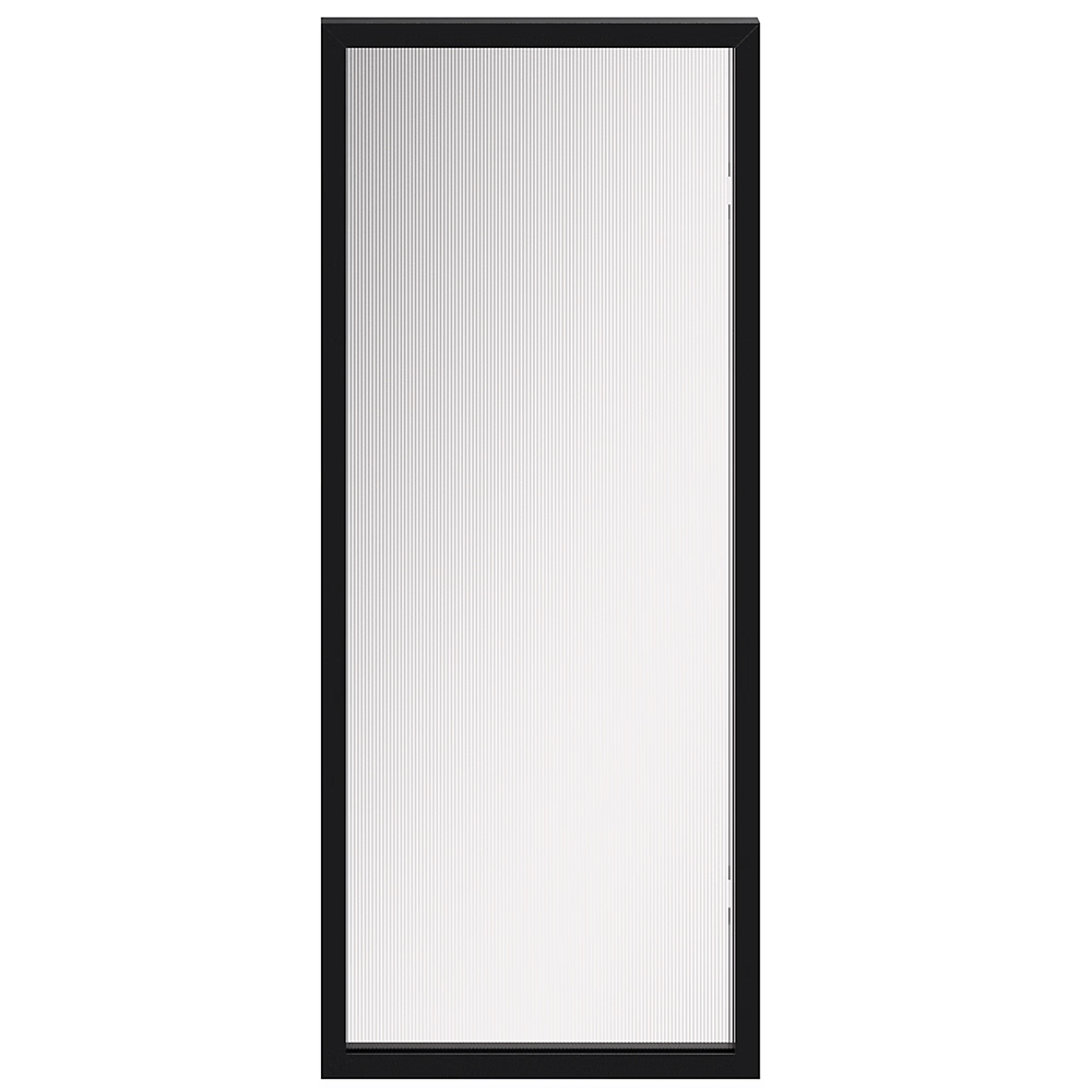 Front usa GOODHOME Winterana, Sticla cu striatii, aluminiu, 30 x 71.5 x 2 cm, negru