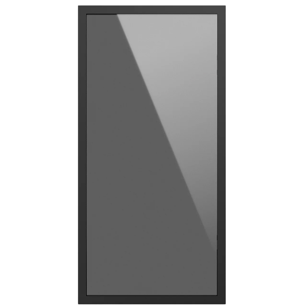 Front usa GOODHOME Winterana, Sticla cu striatii, aluminiu, 30 x 71.5 x 2 cm, negru