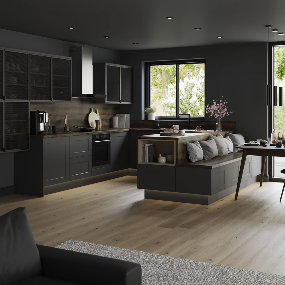 Front usa GOODHOME Winterana, aluminiu, 80 x 35.6 x 0.2 cm, negru