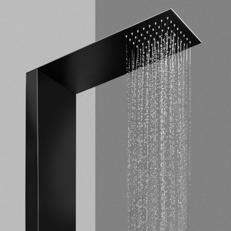 Panel de dus GOODHOME Abala, termostat, hidromasaj, 140 cm, negru