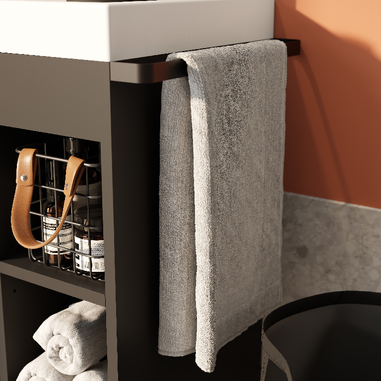 Masca lavoar GoodHome Maza, MDF, 85 x 36 x 82 cm, negru