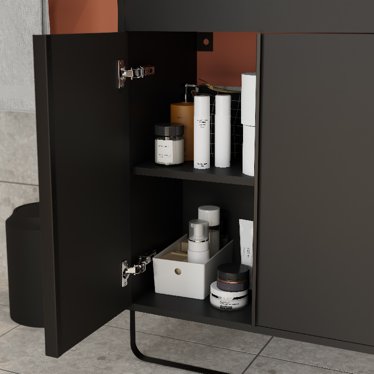 Masca lavoar GoodHome Maza, MDF, 85 x 36 x 82 cm, negru