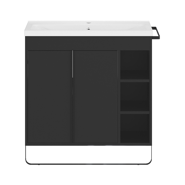 Masca lavoar GoodHome Maza, MDF, 85 x 36 x 82 cm, negru