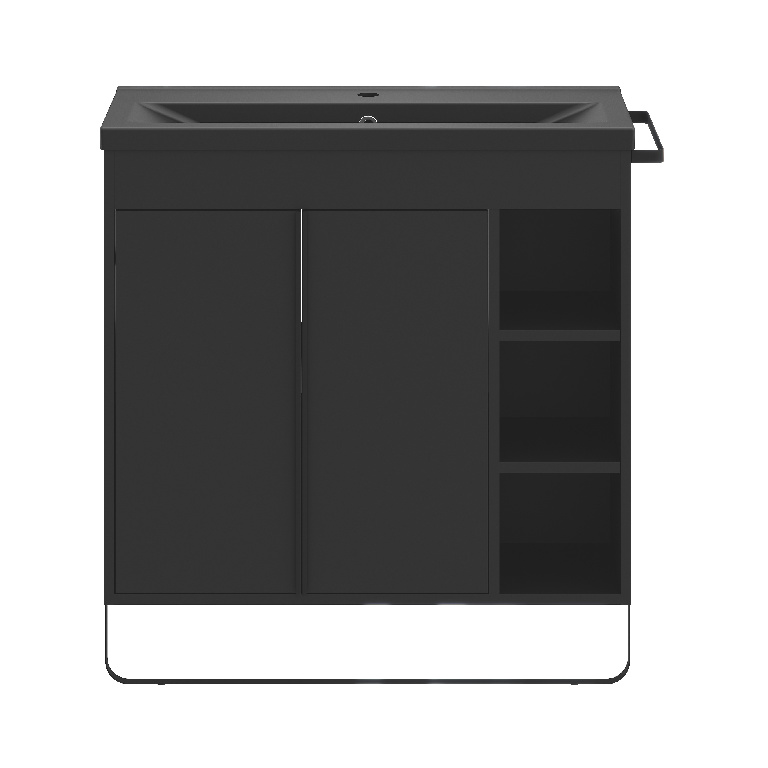 Masca lavoar GoodHome Maza, MDF, 85 x 36 x 82 cm, negru