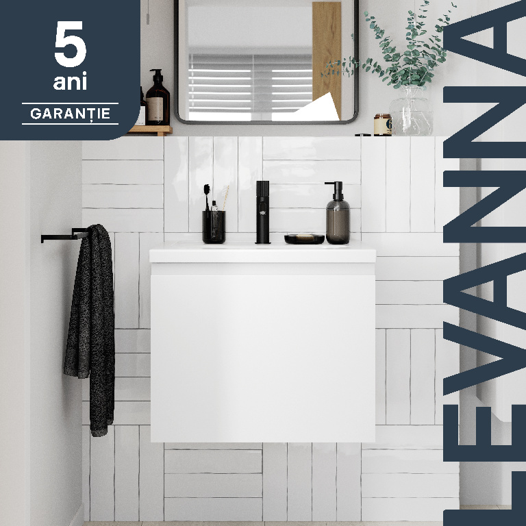 Masca lavoar GoodHome Levanna, suspendata, 60 x 45 x 48 cm, alb