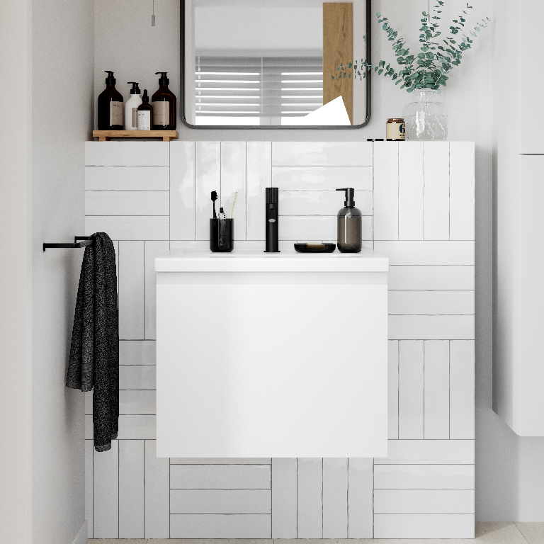 Masca lavoar GoodHome Levanna, suspendata, 60 x 45 x 48 cm, alb