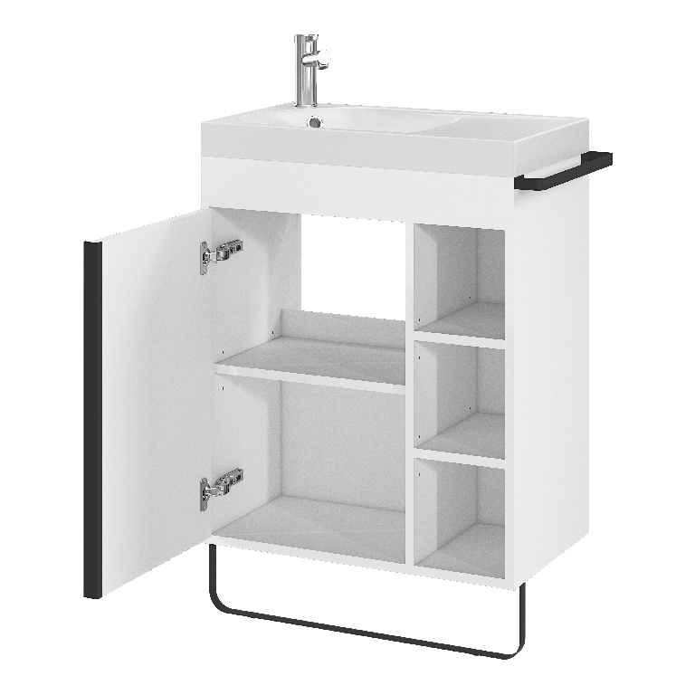 Lavoar baie GOODHOME Maza, rasina, 60.4 x 36.2 cm, alb