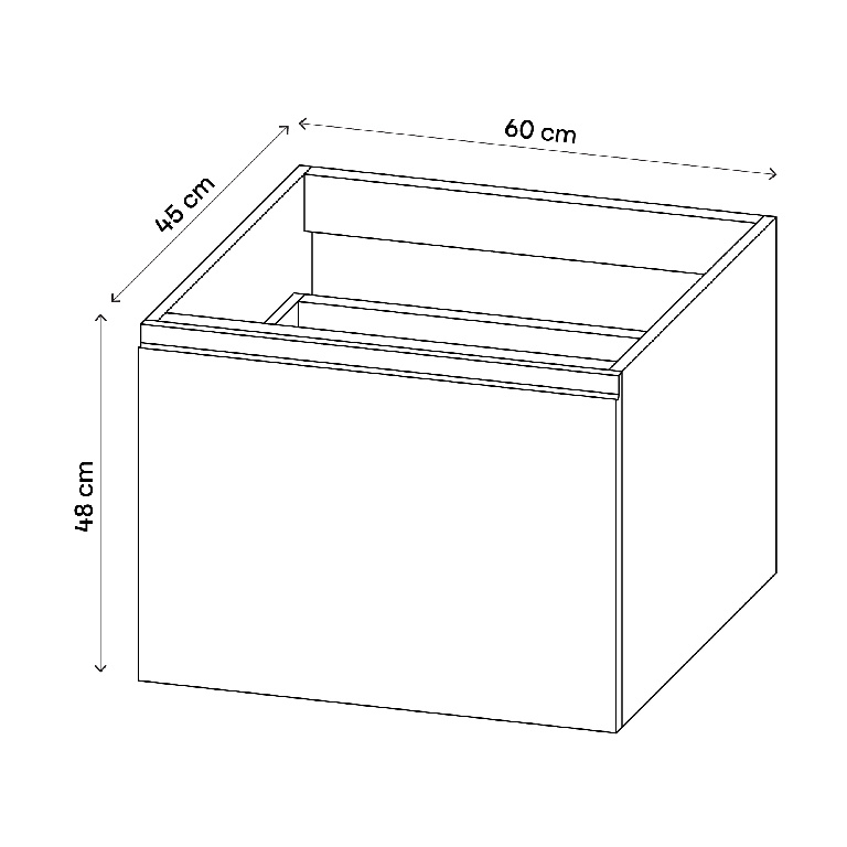 Masca lavoar GoodHome Levanna, suspendata, 60 x 45 x 48 cm, gri