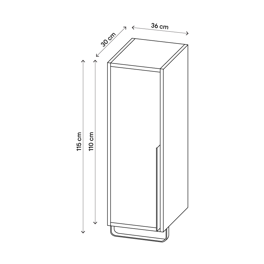 Coloana baie suspendata GOODHOME Maza, 30 x 115 x 36 cm, negru