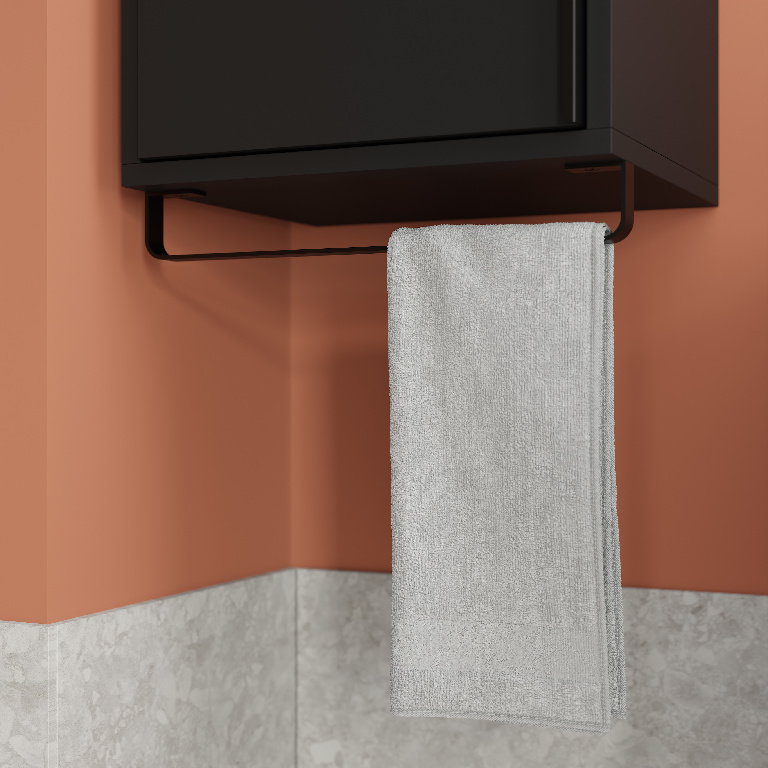 Coloana baie suspendata GOODHOME Maza, 30 x 115 x 36 cm, negru