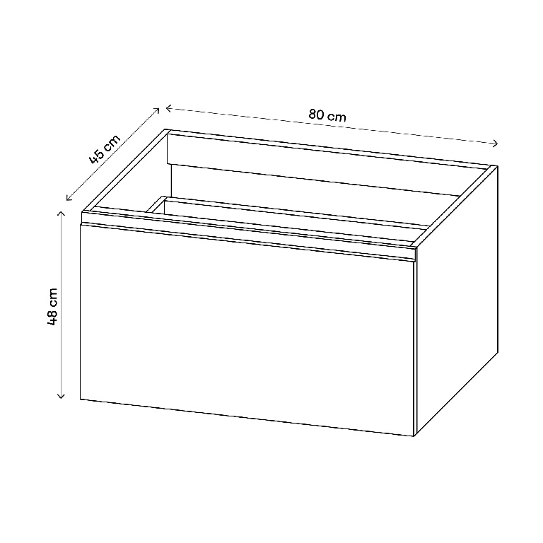 Masca lavoar GoodHome Levanna, suspendata, 80 x 45 x 48 cm, alb