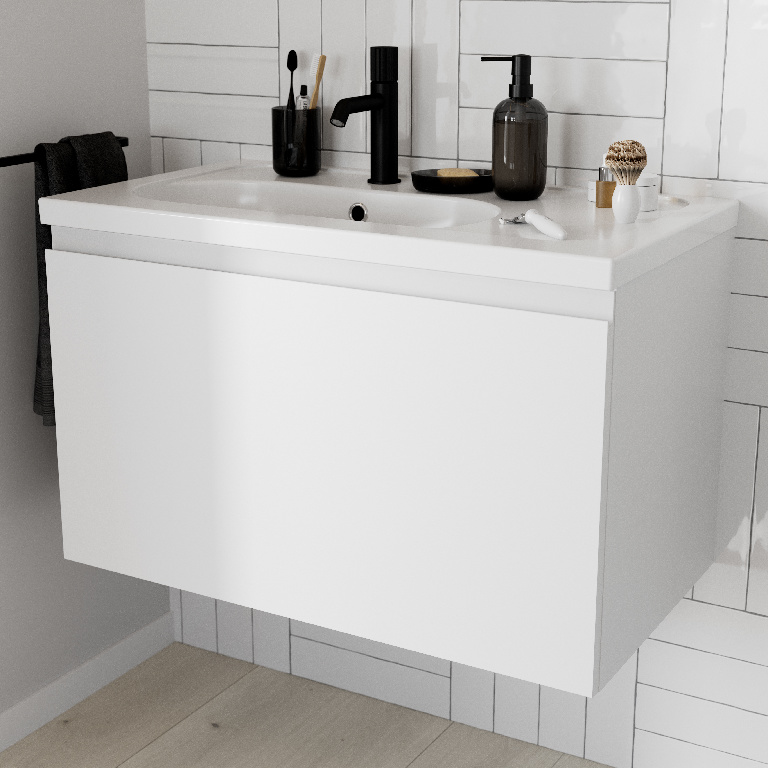 Masca lavoar GoodHome Levanna, suspendata, 80 x 45 x 48 cm, alb