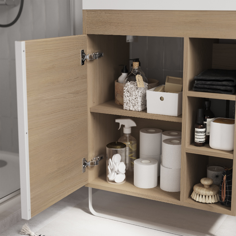  Masca lavoar GoodHome Maza, MDF, 65 x 36 x 82 cm, natur