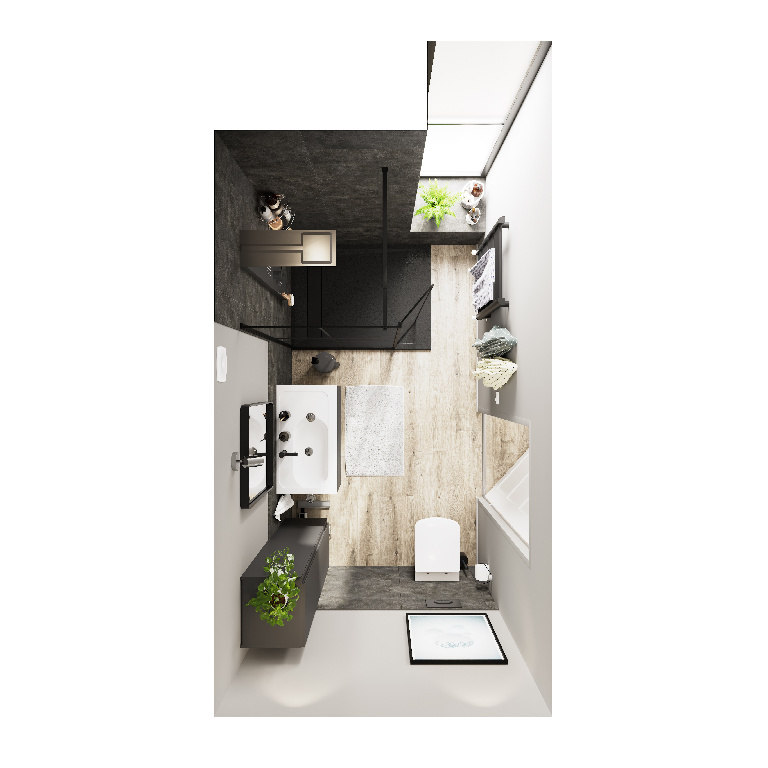 Masca lavoar GoodHome Levanna, suspendata, 80 x 45 x 48 cm, antracit