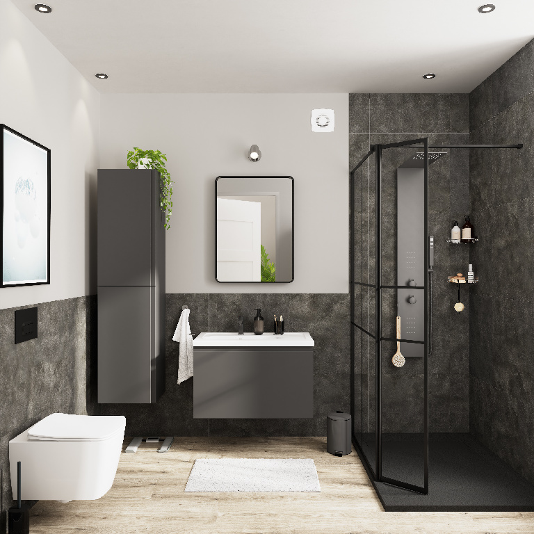 Masca lavoar GoodHome Levanna, suspendata, 80 x 45 x 48 cm, antracit