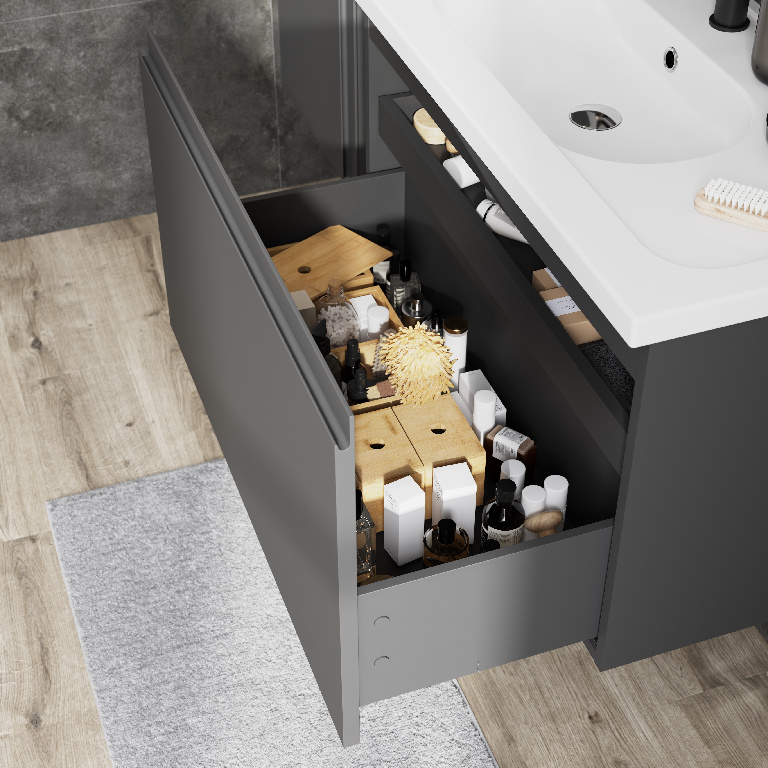 Masca lavoar GoodHome Levanna, suspendata, 80 x 45 x 48 cm, antracit