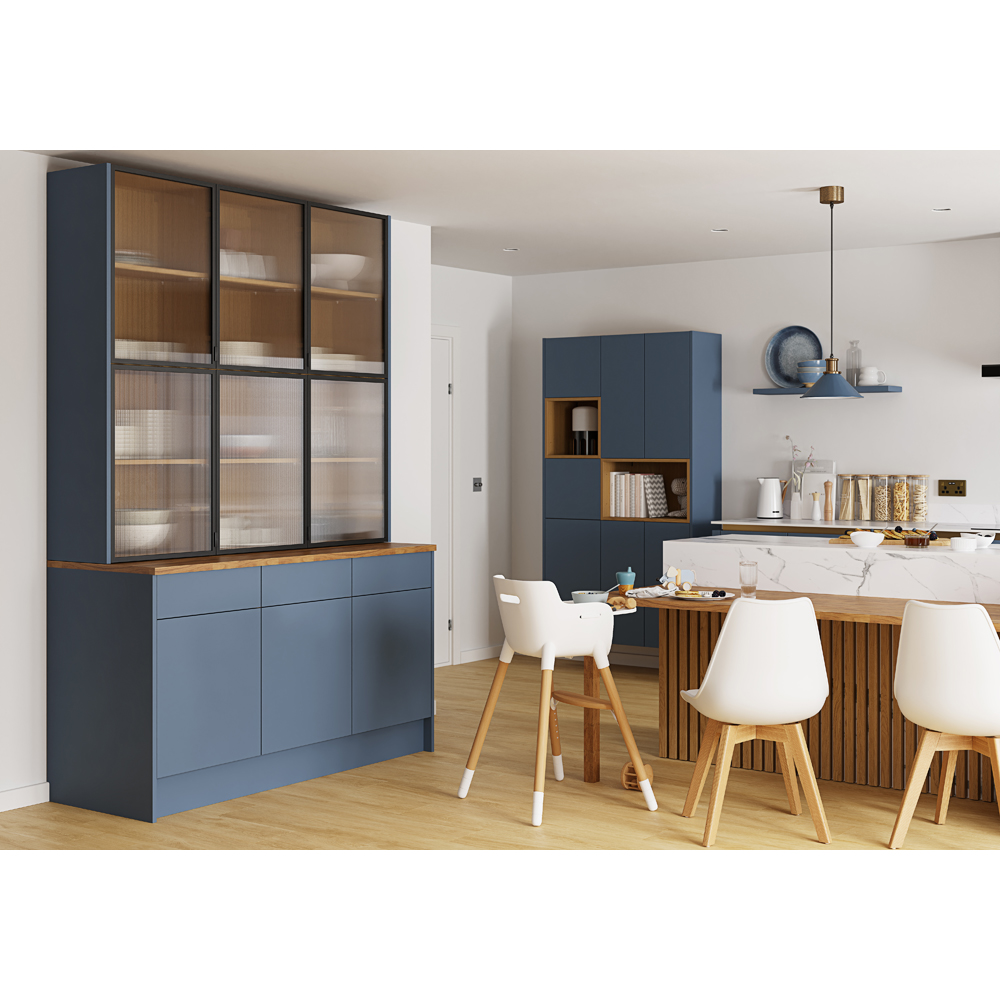 Front usa GOODHOME Alisma, MDF, 60 x 71.5 x 1.8 cm, albastru mat