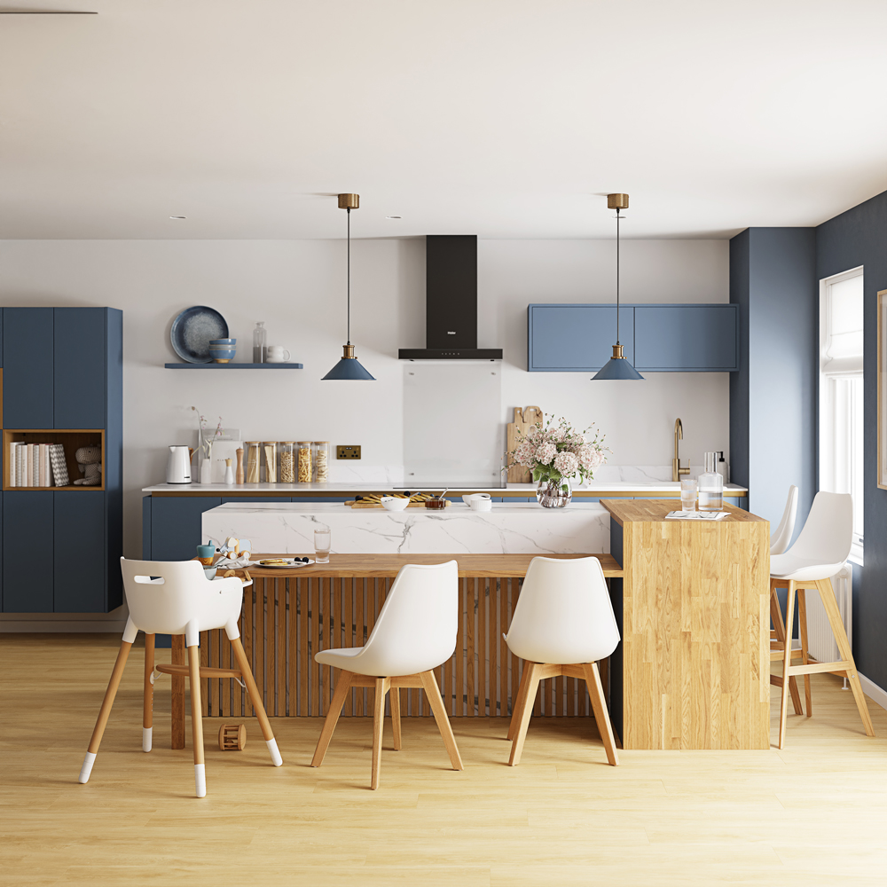 Front usa GOODHOME Alisma, MDF, 60 x 71.5 x 1.8 cm, albastru mat