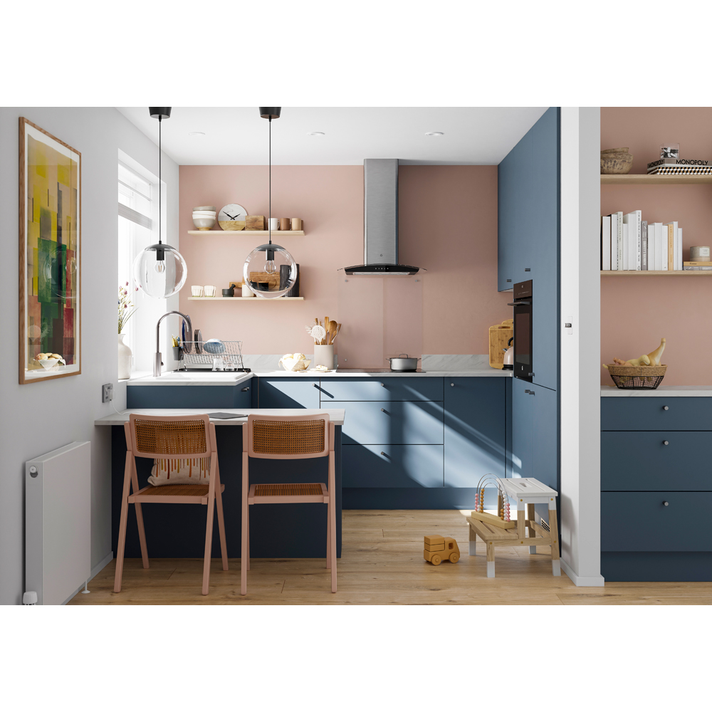 Front usa GOODHOME Alisma, MDF, 60 x 71.5 x 1.8 cm, albastru mat