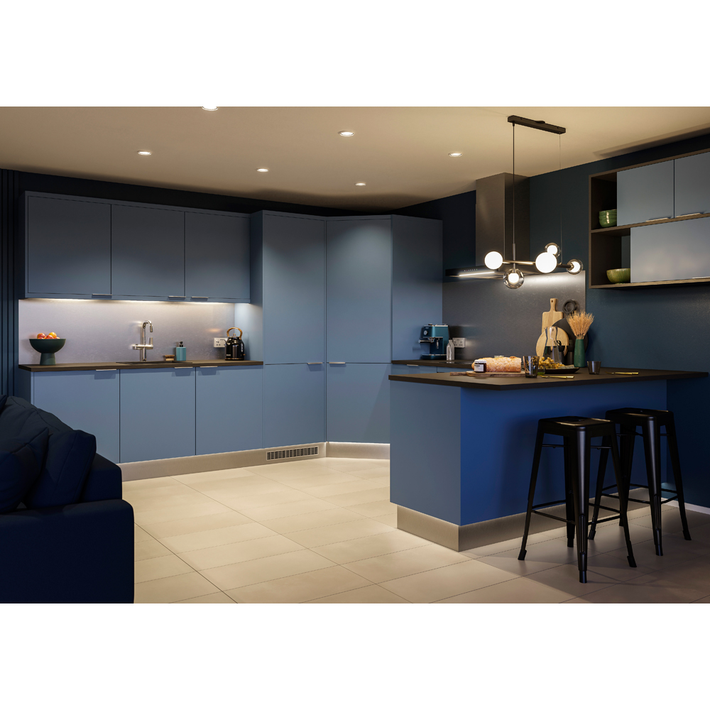 Front usa GOODHOME Alisma, MDF, 60 x 71.5 x 1.8 cm, albastru mat