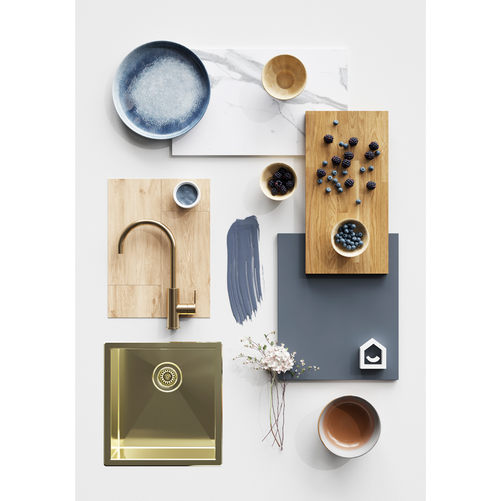 Front usa GOODHOME Alisma, MDF, 60 x 71.5 x 1.8 cm, albastru mat