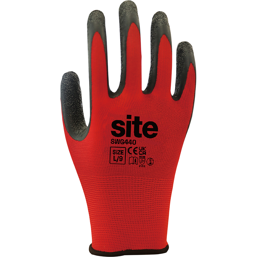 Manusi mecanic SITE SWG470-L, latex, rosu-negru, L