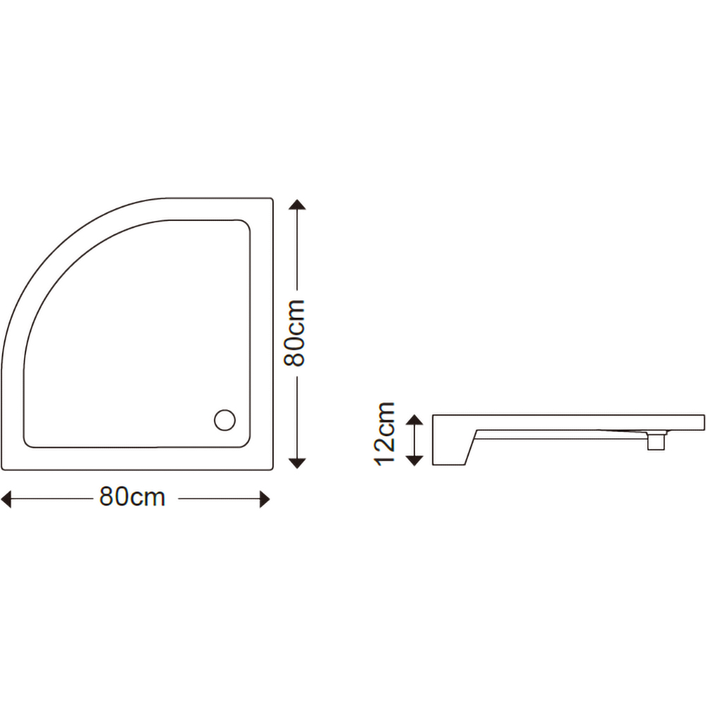 Cabina dus standard Arkell, semirotunda, 80 x 80 x 192 cm, sticla securizata 4mm, profil crom