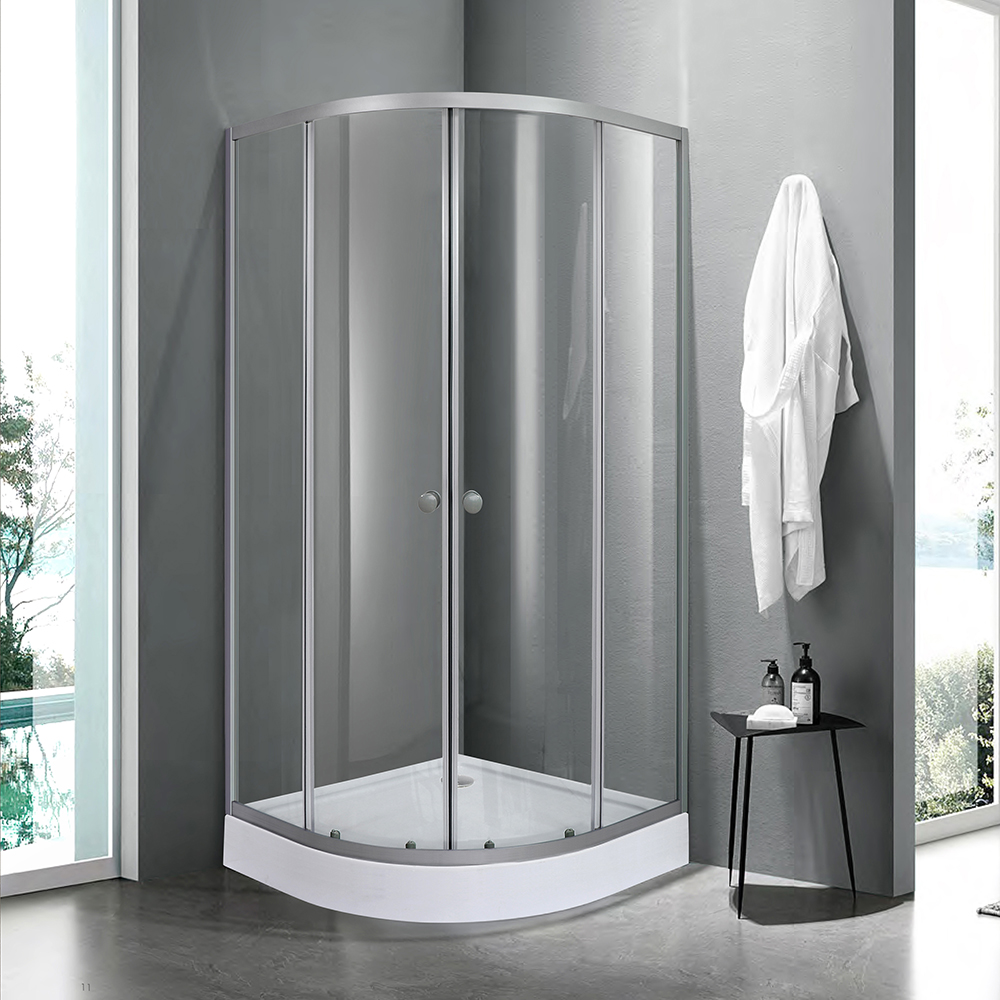 Cabina dus standard Arkell, semirotunda, 80 x 80 x 192 cm, sticla securizata 4mm, profil crom