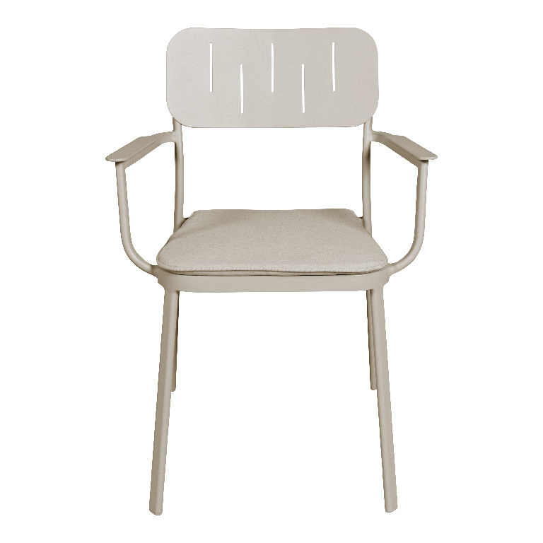 Scaun terasa GOODHOME Santacruz, metal, 59.7 x 82.6 x 59.2 cm, bej