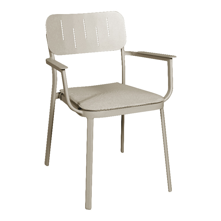 Scaun terasa GOODHOME Santacruz, metal, 59.7 x 82.6 x 59.2 cm, bej