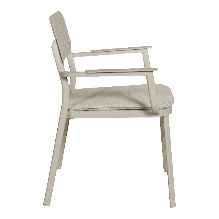 Scaun terasa GOODHOME Santacruz, metal, 59.7 x 82.6 x 59.2 cm, bej