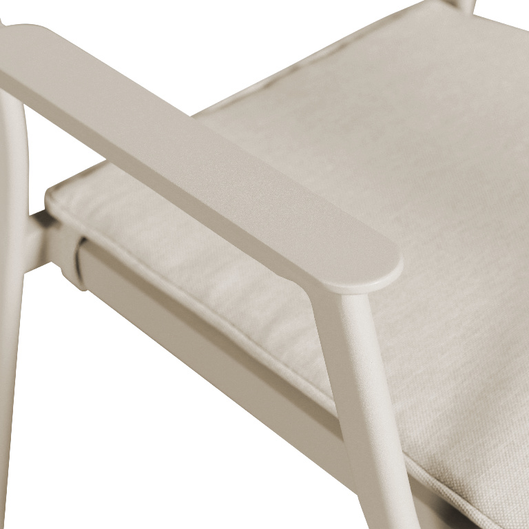 Scaun terasa GOODHOME Santacruz, metal, 59.7 x 82.6 x 59.2 cm, bej