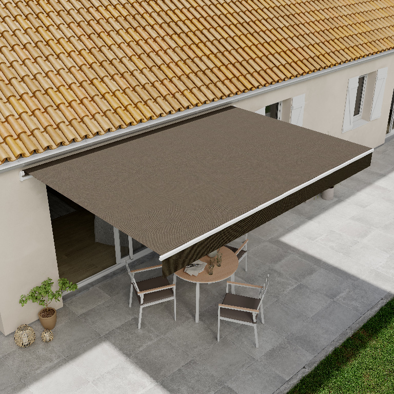 Copertina retractabila BLOOMA, aluminiu, 400 x 300 cm, taupe