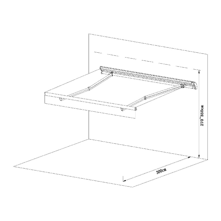 Copertina retractabila BLOOMA, aluminiu, 400 x 300 cm, taupe
