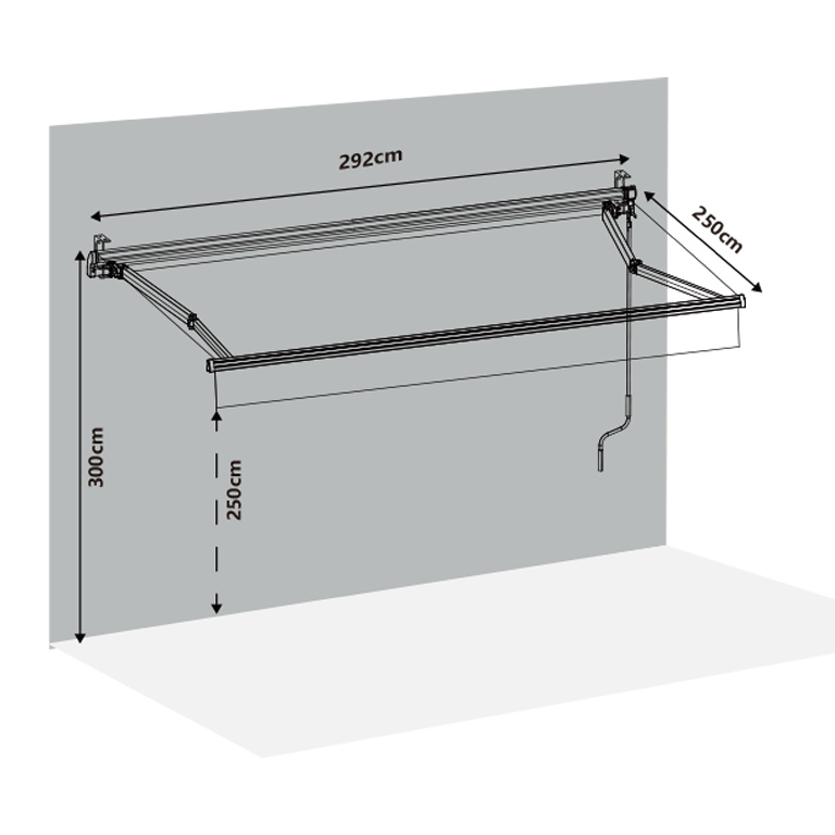Copertina retractabila KLIKSTROM, aluminiu, 292 x 250 cm, gri