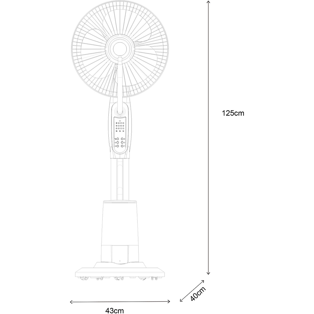 Ventilator cu pulverizare, 3 trepte de viteza, 75W, negru