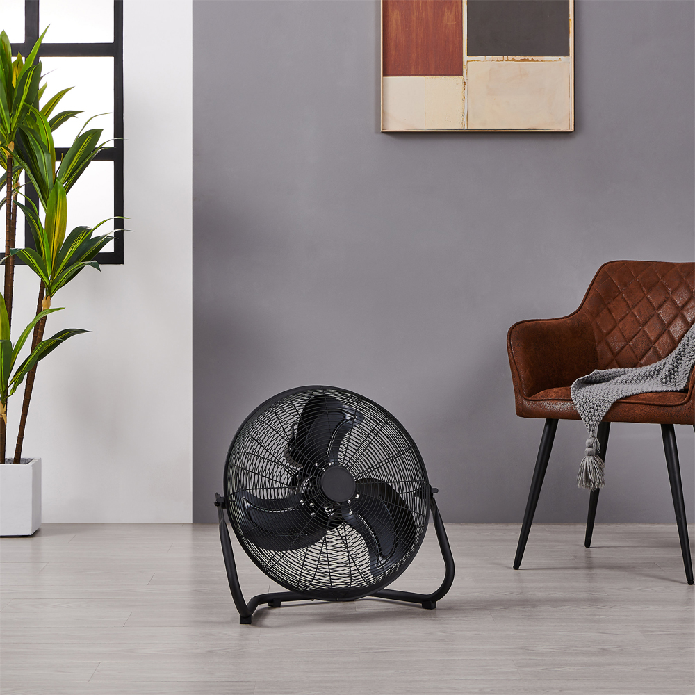 Ventilator de podea, 3 trepte de viteza, D 45 cm, 110W, negru
