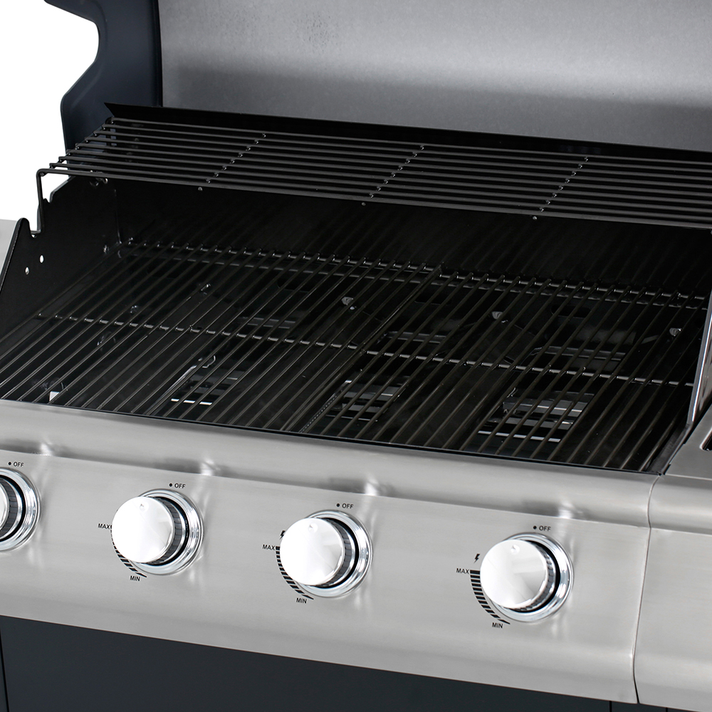 Gratar gaz GOODHOME BBQ , 4 role, negru