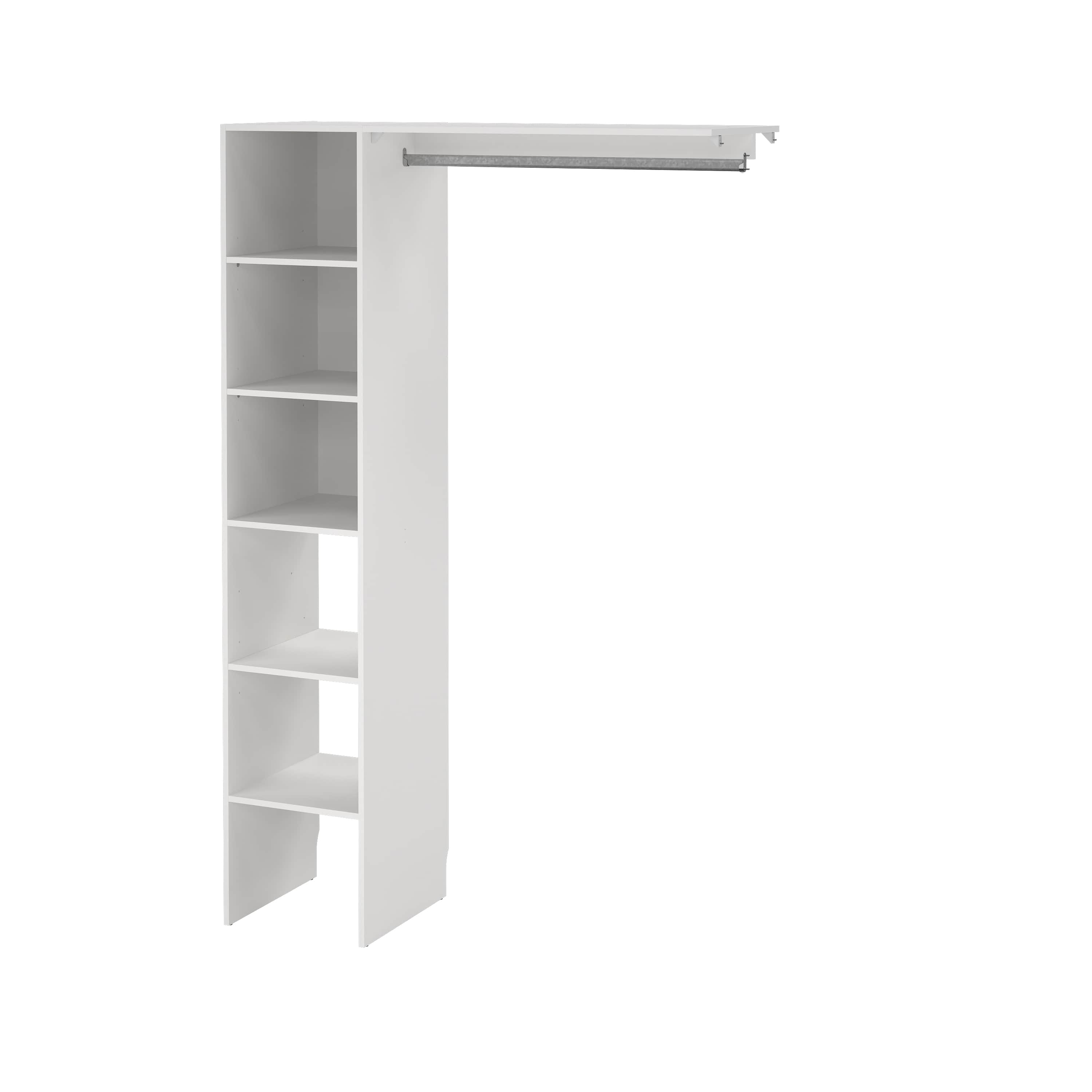 Dulap OEB Neutral Matai, 5 rafturi, 1 bara umerase, alb, 200x130x45 cm