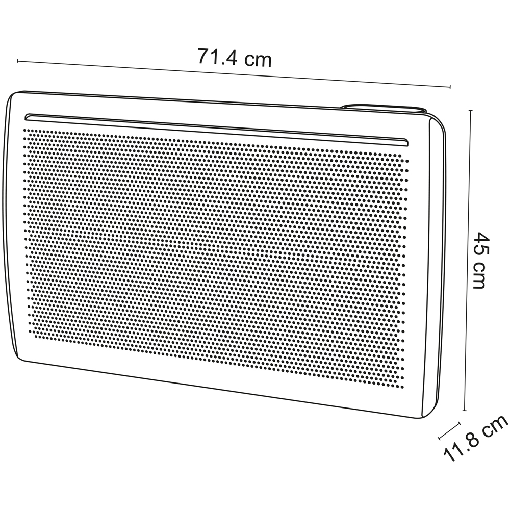 Panou radiant electric de perete GoodHome, 1500W, 4 trepte, alb