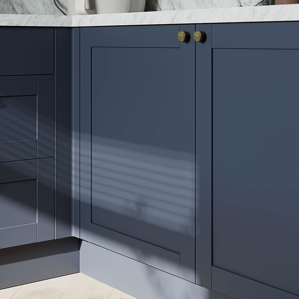 Front usa sertar GOODHOME Ashmead, PAL, 99.7 x 35.6 x 1.6 cm, albastru inchis