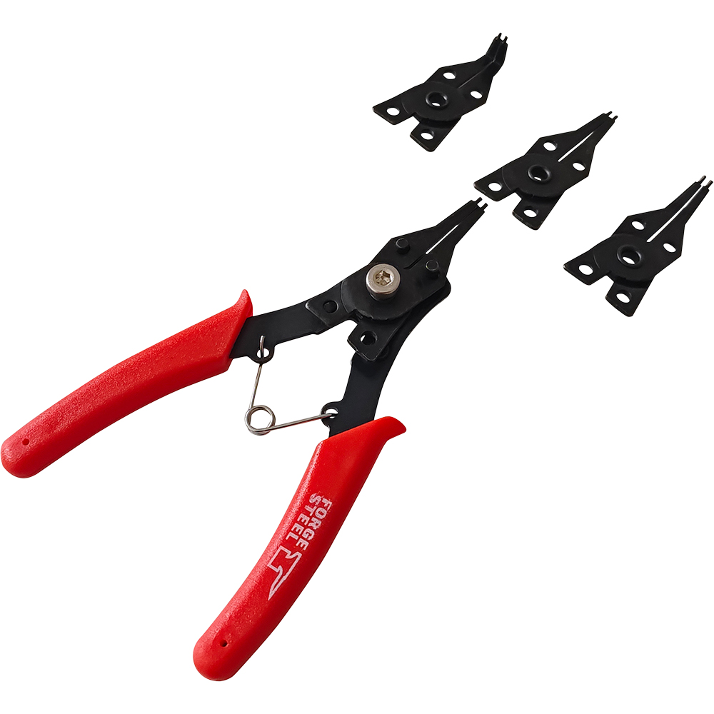 Cleste sigurante FORGE STEEL, otel, 15cm, negru-rosu
