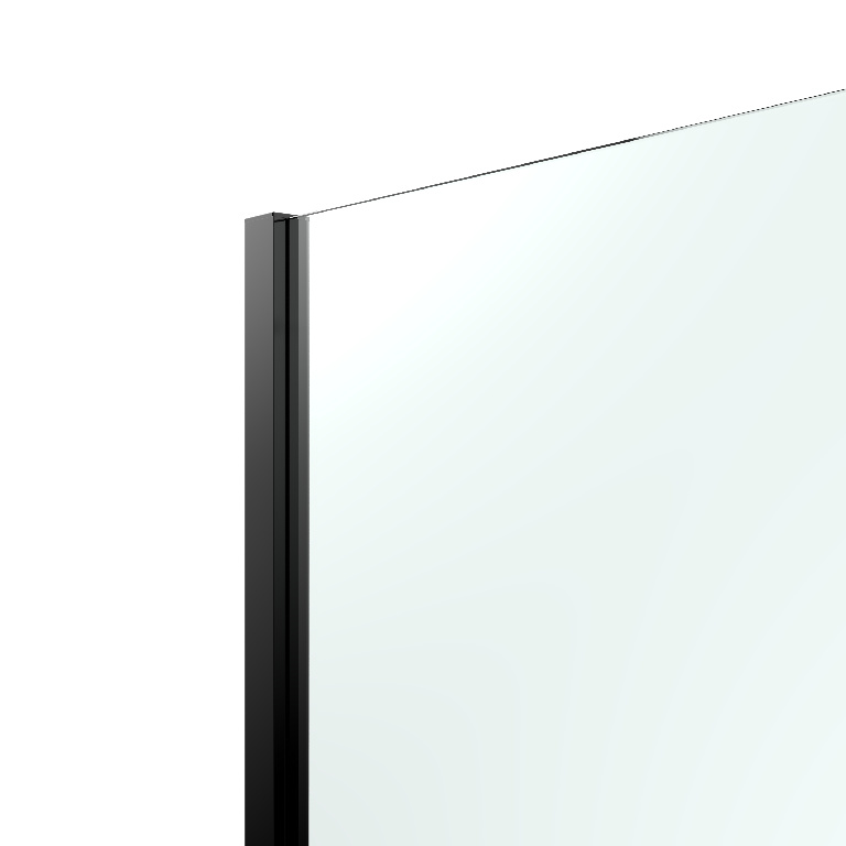 Paravan dus walk-in GOODHOME Ledava, aluminiu, sticla securizata 8mm, 120 x 195 cm, profil negru