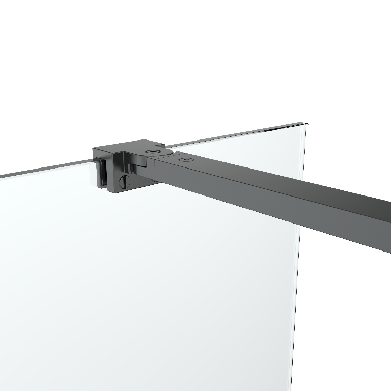 Paravan dus walk-in GOODHOME Ledava, aluminiu, sticla securizata 8mm, 120 x 195 cm, profil negru