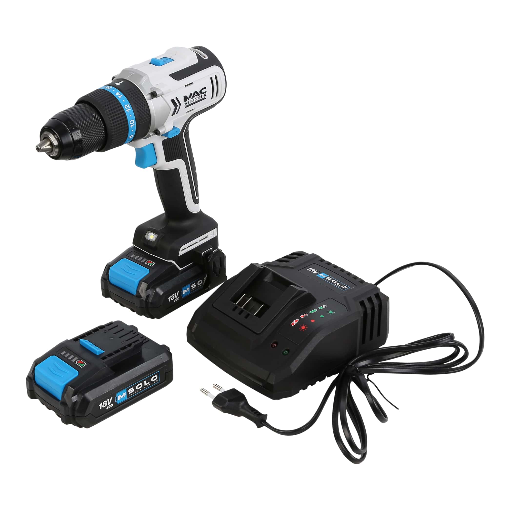 Masina de gaurit si insurubat cu percutie (Bormasina) Mac Allister MCI990COM, Brushless, 18V, 2x2Ah, 1700rpm, 45Nm