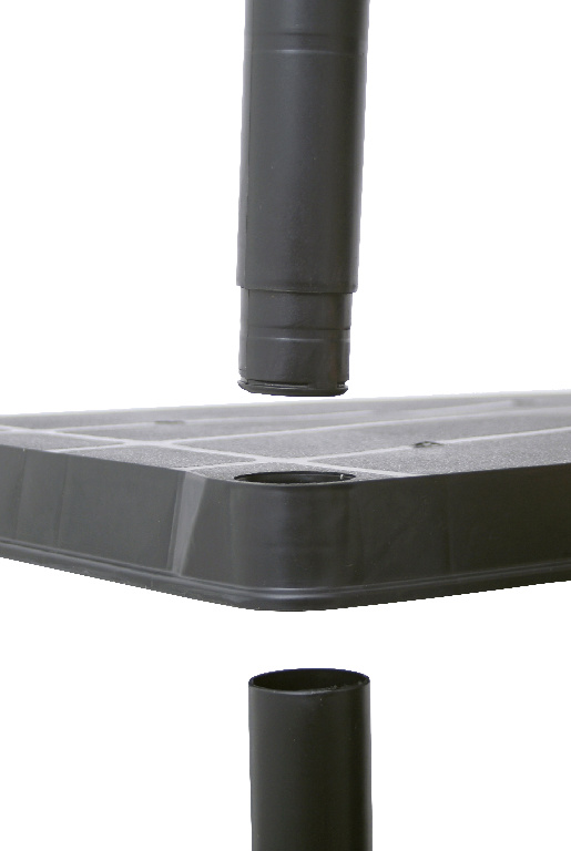 Raft 4 polite, 130 x 61 x 31 cm, plastic, negru