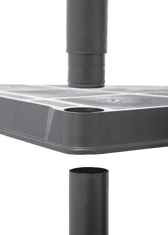 Raft 5 polite, 170 x 70 x 38 cm, plastic, negru